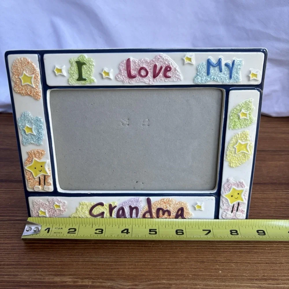 Russ I Love My Grandma Ceramic Picture Frame Colorful Stars Photo Frame